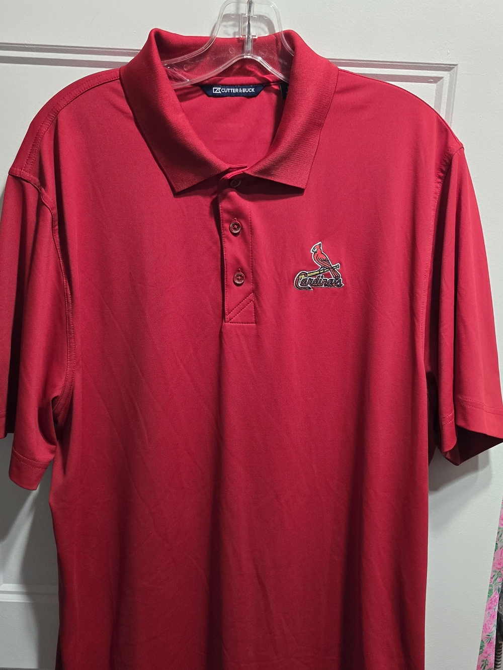 XL Cutter & Buck Cardinals Polo in Bright Red with Embroidered Logo